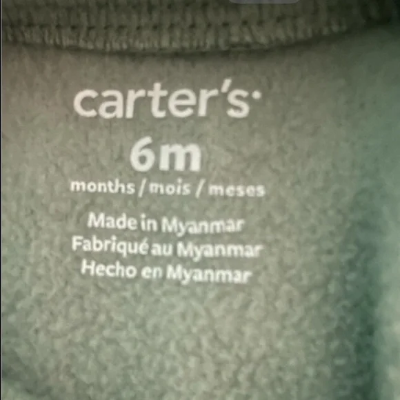 Carter's Green Helicopter Print Footie Fleece PJ’S - Picture 8 of 8